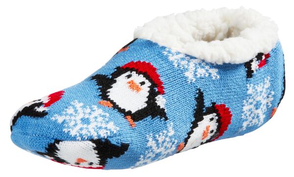 【送料無料】 ノースイースト レディース 靴下 アンダーウェア Northeast Outfitters Women 039 s Cozy Cabin Holiday Tossed Christmas Slipper Socks Light Blue