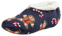 【送料無料】 ノースイースト レディース 靴下 アンダーウェア Northeast Outfitters Women's Cozy Cabin Holiday Tossed Christmas Slipper Socks Navy