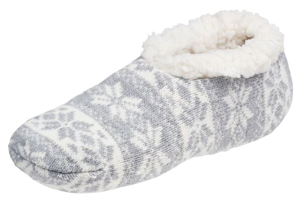 yz m[XC[Xg fB[X C A_[EFA Northeast Outfitters Women's Cozy Cabin Snowflake Nordic Slipper Socks Light Heather Grey