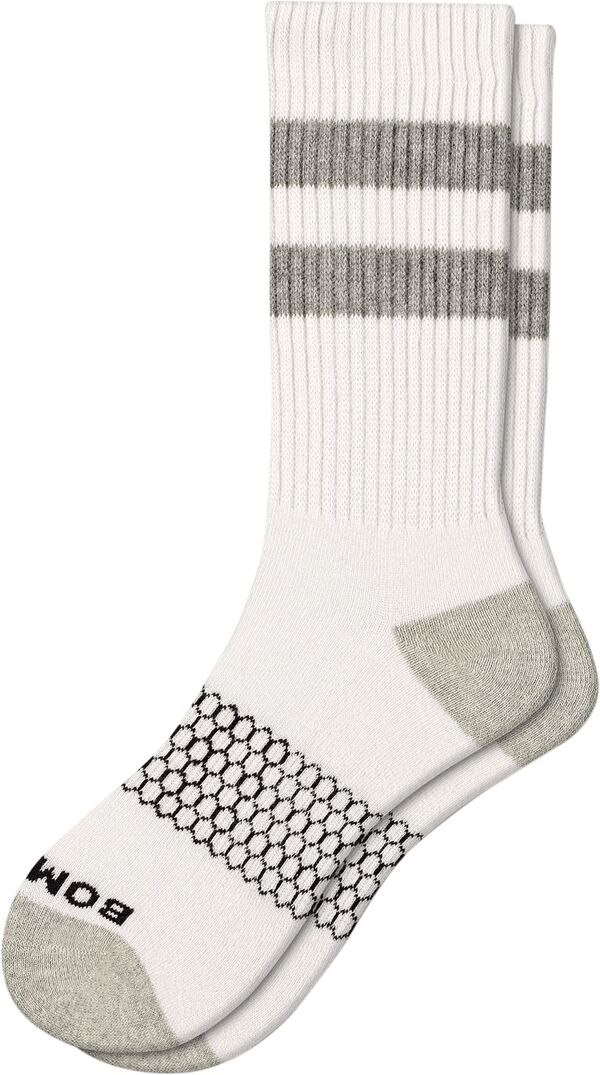 ̵ ܥХ ǥ   Bombas Men's Vintage Stripe Calf Socks Wh...