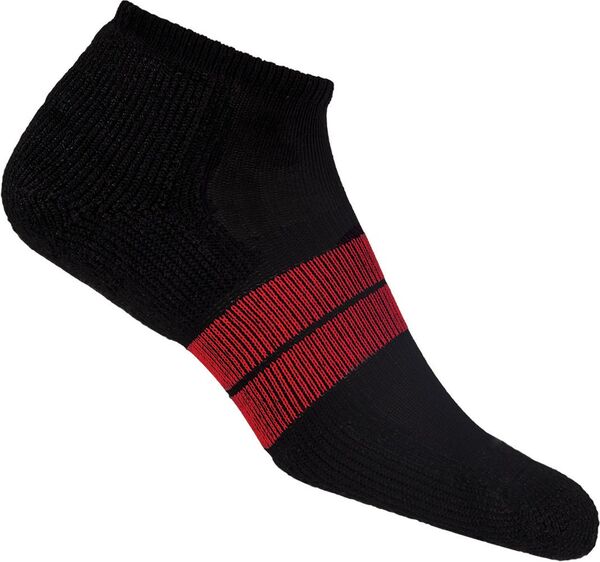 楽天ReVida 楽天市場店【送料無料】 ソーロス メンズ 靴下 アンダーウェア Thorlos 84 Low Cut Running Socks Black/Red