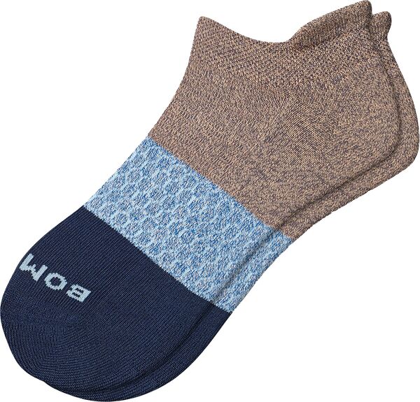 yz {oX fB[X C A_[EFA Bombas Men's Tri-Block Ankle Sock Black/Peach