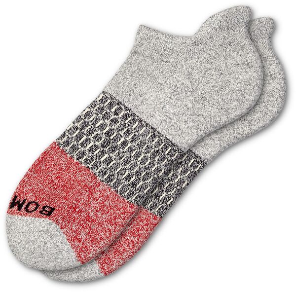 ̵ ܥХ ǥ   Bombas Men's Tri-Block Ankle Sock Grey He...