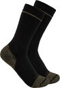 【送料無料】 カーハート メンズ 靴下 アンダーウェア Carhartt Men's Midweight Cotton Blend Steel Toe Boot Socks - 2 Pack Black