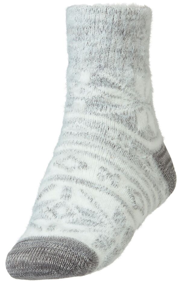 yz m[XC[Xg fB[X C A_[EFA Northeast Outfitters Women's Cozy Cabin Oversized Snowflake Socks Light Heather Grey