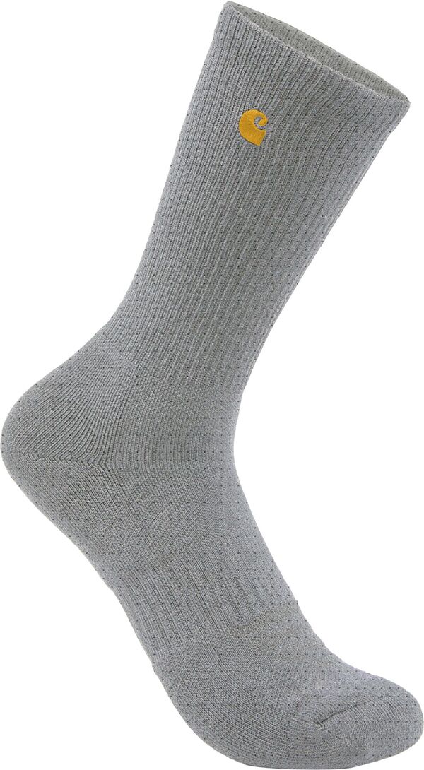 yz J[n[g fB[X C A_[EFA Carhartt Men's Solid Logo Crew Socks - 2 Pack Heather Grey