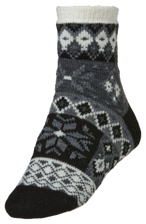 yz m[XC[Xg fB[X C A_[EFA Northeast Outfitters Women's Cozy Cabin Nordic Quilted Socks Black