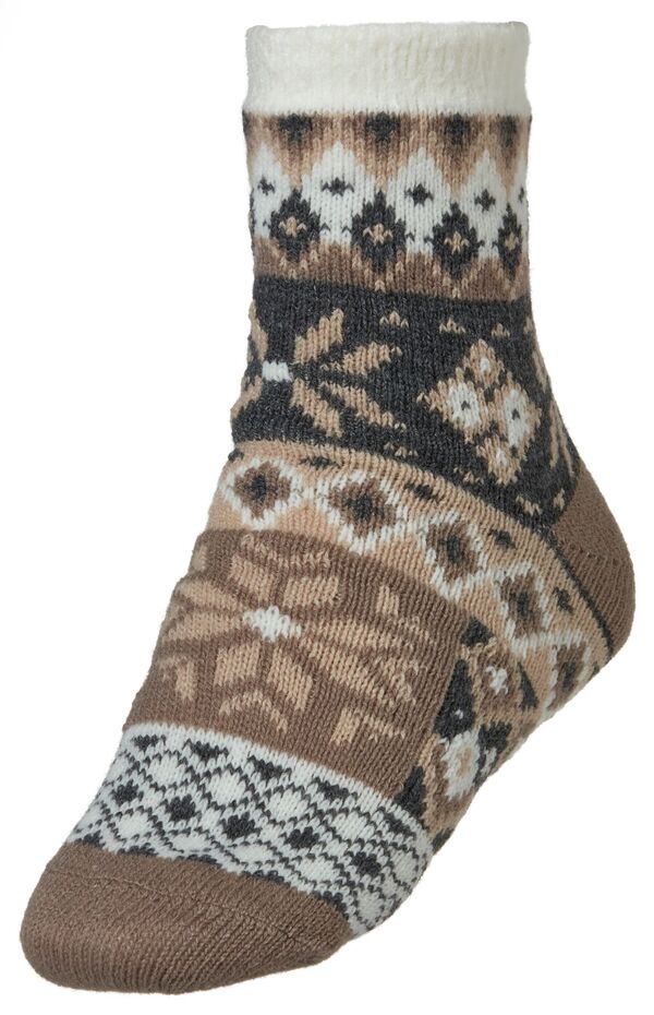 yz m[XC[Xg fB[X C A_[EFA Northeast Outfitters Women's Cozy Cabin Nordic Quilted Socks Taupe