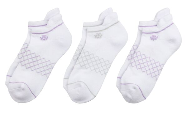 yz EH^[w[Q fB[X C A_[EFA Walter Hagen Women's Low Cut Golf Socks - 3 Pack White Asst