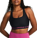 楽天ReVida 楽天市場店【送料無料】 アンダーアーマー レディース ブラジャー スポーツブラ アンダーウェア Under Armour Women's Crossback Mid Sports Bra Black/Astro Pink