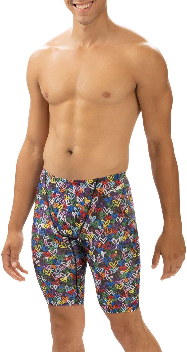 【送料無料】 ドルフィン メンズ ハーフパンツ・ショーツ 水着 Dolfin Men's Uglies Zig Zag Printed Jammers Love Wins
