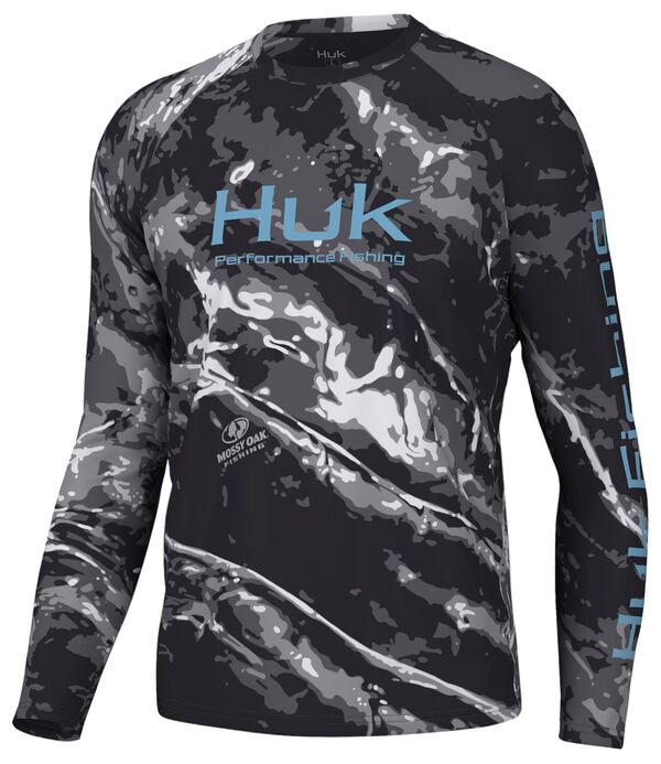 ̵ եå  T ȥåץ HUK Men's Mossy Oak Pursuit Crew Neck Long Sl...