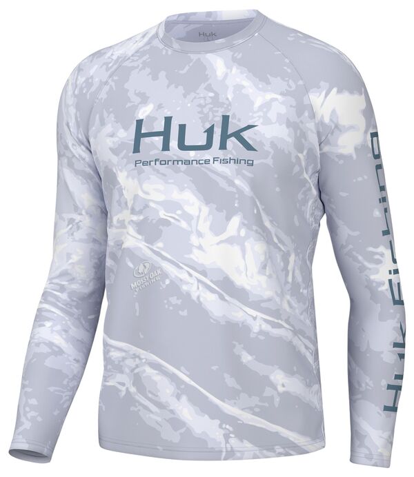 ̵ եå  T ȥåץ HUK Men's Mossy Oak Pursuit Crew Neck Long Sl...