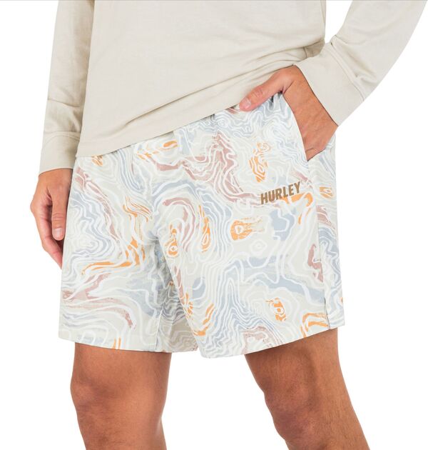 【送料無料】 ハーレー メンズ ハーフパンツ・ショーツ 水着 Hurley Men's Explore Dri Trek II 17.5" Short Bone