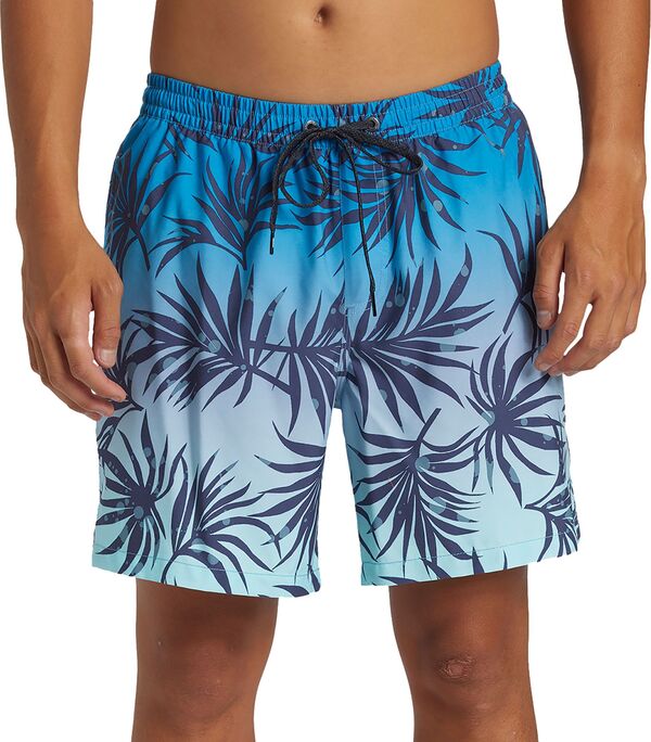 【送料無料】 クイックシルバー メンズ ハーフパンツ・ショーツ 水着 Quicksilver Men's Everyday Mix Volley 17" Elastic Waist Shorts Blue Fog