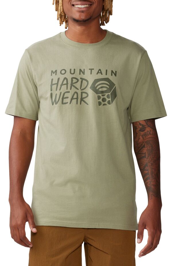 【送料無料】 マウンテンハードウェア メンズ Tシャツ トップス Mountain Hardwear Men 039 s MHW Logo Short Sleeve T-Shirt Mantis Green