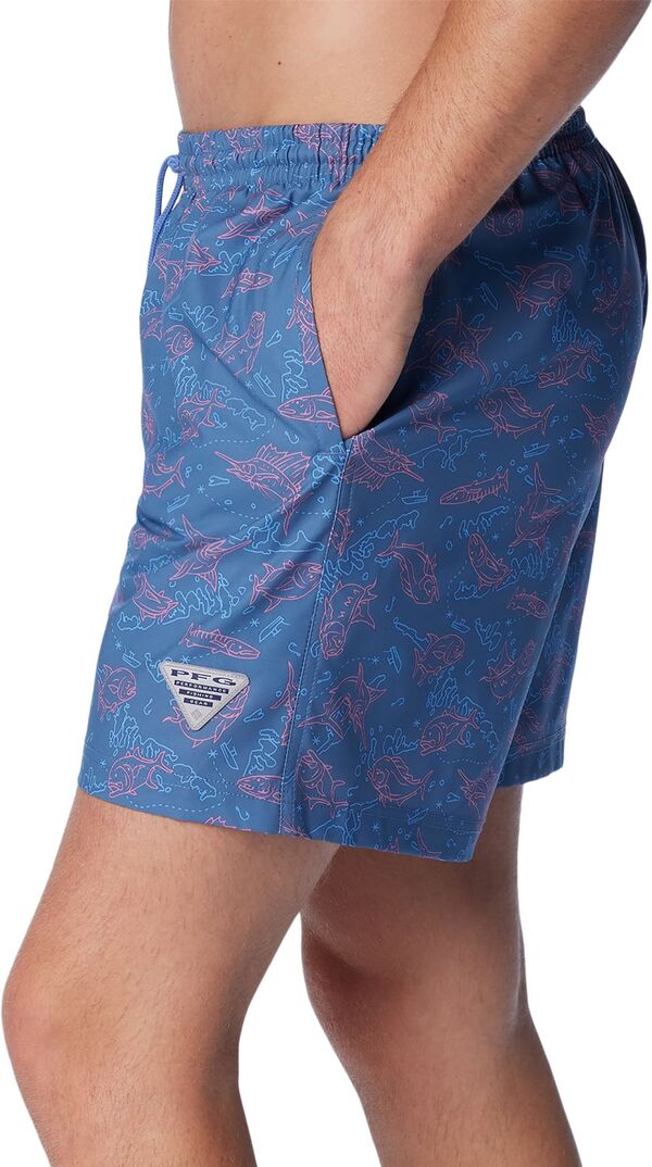 【送料無料】 コロンビア メンズ ハーフパンツ・ショーツ 水着 Columbia Men's 6" Inseam PFG Rambler Swim Short Bluebell Keye Takeaway