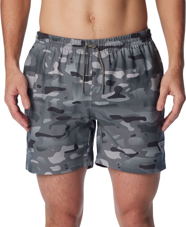 【送料無料】 コロンビア メンズ ハーフパンツ・ショーツ 水着 Columbia Men's 6" Inseam PFG Rambler Swim Short City Grey Watershed