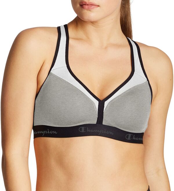 楽天ReVida 楽天市場店【送料無料】 チャンピオン レディース ブラジャー アンダーウェア Champion Women's Curvy Sports Bra Grey Heather/White/Black