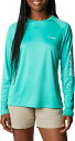 【送料無料】 コロンビア レディース シャツ トップス Columbia Women's Tidal II Long Sleeve Shirt TURQUOISE/WHITE LOGO(4)