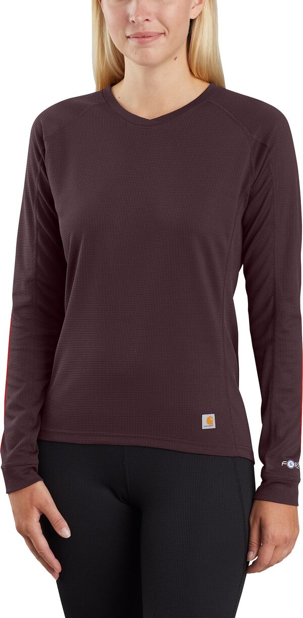【送料無料】 カーハート レディース シャツ トップス Carhartt Women's Base Force Midweight Tech Crew Baselayer Top Deep Wine