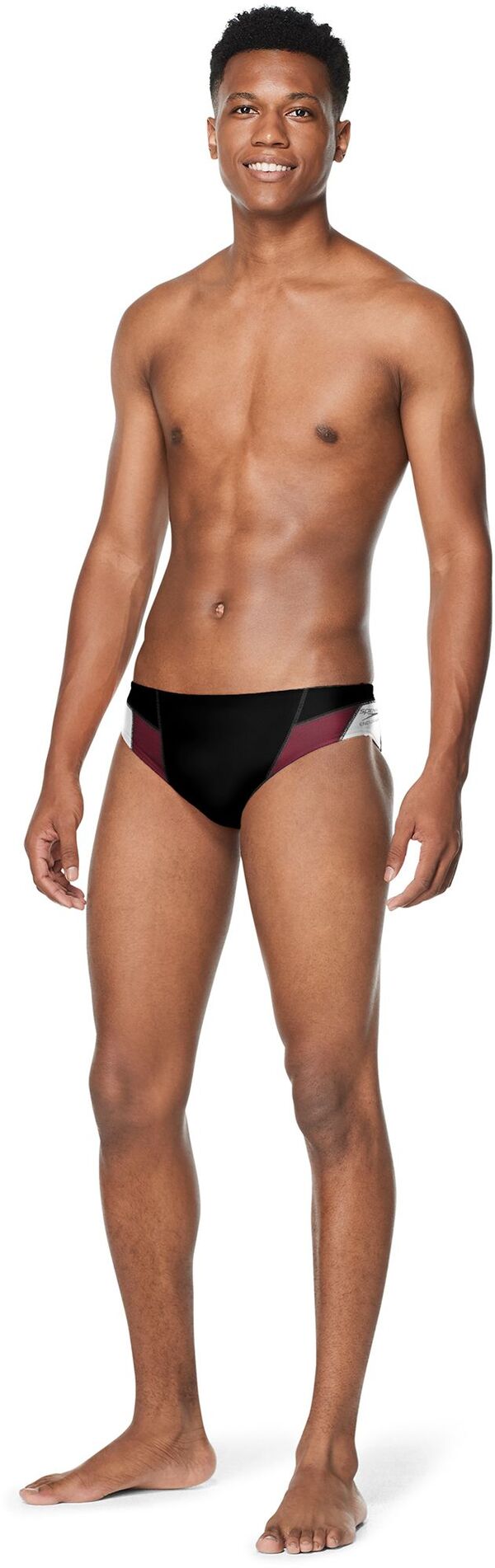 【送料無料】 スピード メンズ ハーフパンツ・ショーツ 水着 Speedo Men's Edge Splice Swim Brief Black/Maroon