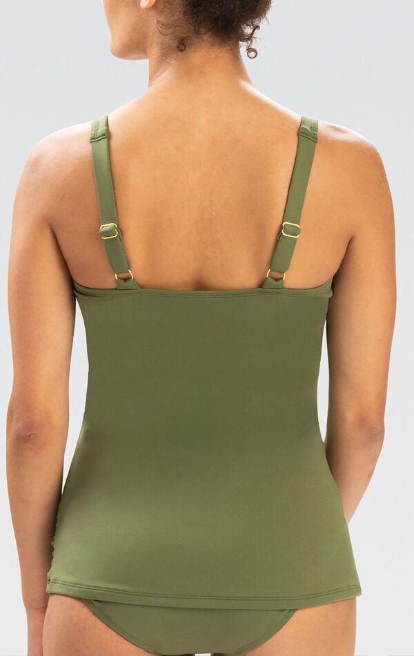 【送料無料】 ドルフィン レディース トップのみ 水着 Dolfin Women's Solid Wrap Front Tankini Swim Top Olive