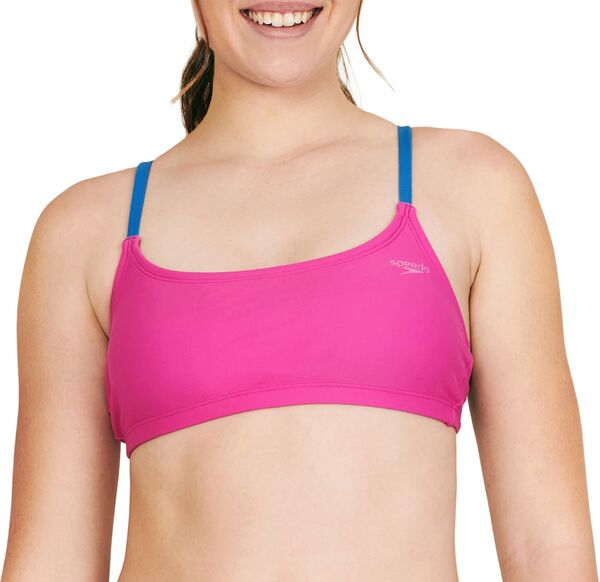 【送料無料】 スピード レディース トップのみ 水着 Speedo Women's Strappy Scoop Neck Bikini Top Rose Violet