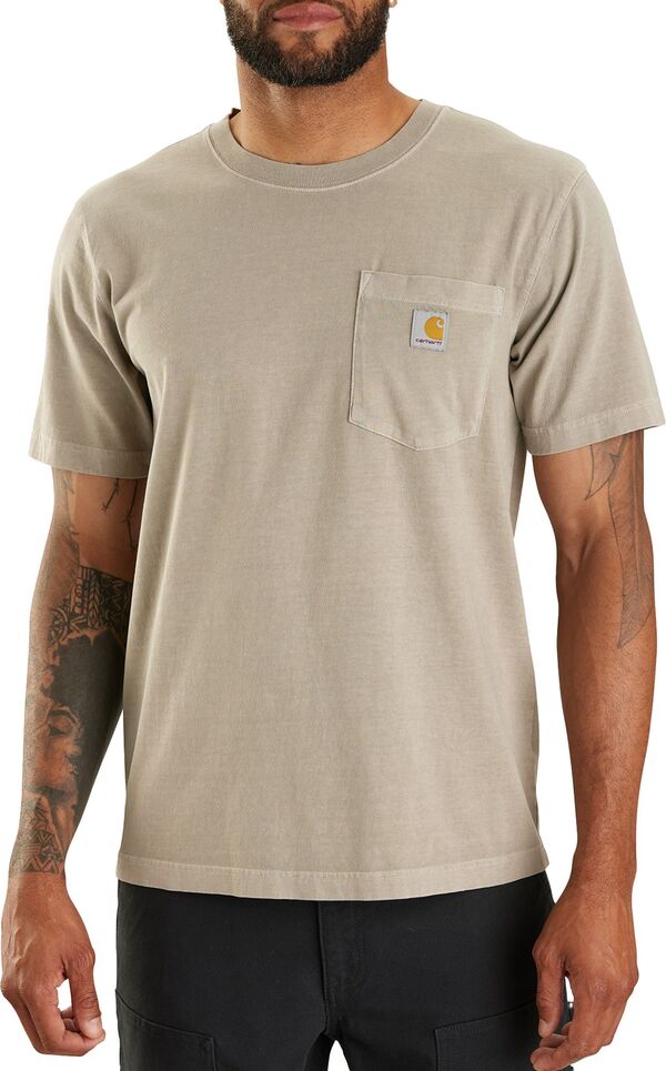 【送料無料】 カーハート メンズ Tシャツ トップス Carhartt Men's Garment Dye Short Sleeve T-Shirt Greige