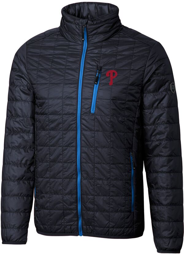【送料無料】 カッターアンドバック メンズ ジャケット・ブルゾン アウター Cutter & Buck Men's Philadelphia Phillies Eco Insulated Full Zip Puffer Jacket