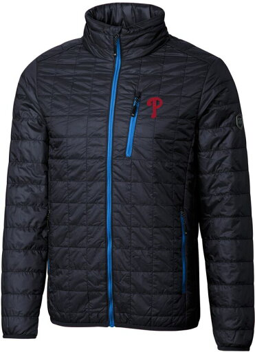 【送料無料】 カッターアンドバック メンズ ジャケット・ブルゾン アウター Cutter & Buck Men's Philadelphia Phillies Eco Insulated Full Zip Puffer Jacket