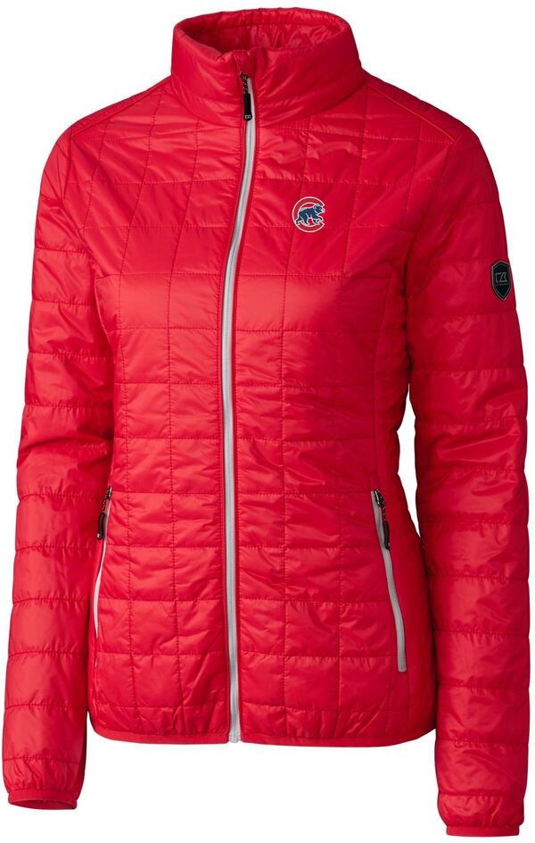 【送料無料】 カッターアンドバック レディース ジャケット・ブルゾン アウター Cutter & Buck Women's Chicago Cubs Eco Insulated Full Zip Puffer Jacket