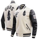 【送料無料】 プロスタンダード メンズ ジャケット・ブルゾン アウター Pro Standard Men's Chicago Cubs Wool Varsity Jacket Cream