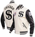 【送料無料】 プロスタンダード メンズ ジャケット・ブルゾン アウター Pro Standard Men's Chicago White Sox Wool Varsity Jacket Cream