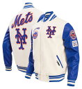 【送料無料】 プロスタンダード メンズ ジャケット・ブルゾン アウター Pro Standard Men's New York Mets Wool Varsity Jacket Cream