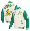 【送料無料】 プロスタンダード メンズ ジャケット・ブルゾン アウター Pro Standard Men's Oakland Athletics Wool Varsity Jacket Cream