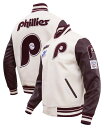 【送料無料】 プロスタンダード メンズ ジャケット・ブルゾン アウター Pro Standard Men's Philadelphia Phillies Wool Varsity Jacket Cream