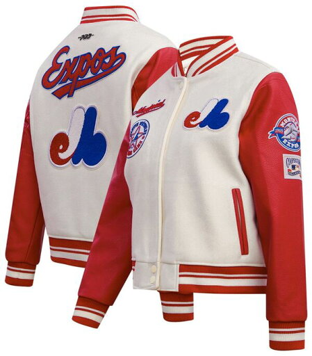 【送料無料】 プロスタンダード レディース ジャケット・ブルゾン アウター Pro Standard Women's Montreal Expos Retro Varsity Jacket Cream 【送料無料】 プロスタンダード レディース ジャケット・ブルゾン アウター Pro Standard Women's Montreal Expos Retro Varsity Jacket Cream