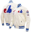 【送料無料】 プロスタンダード メンズ ジャケット・ブルゾン アウター Pro Standard Men's Montreal Expos Retro Rib Satin Jacket Cream