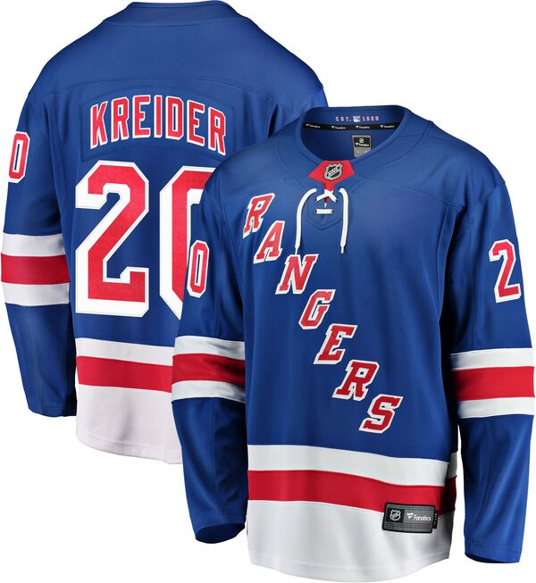 【送料無料】 ファナティクス メンズ 帽子 アクセサリー NHL Men's New York Rangers Chris Kreider #20 Home Replica Jersey