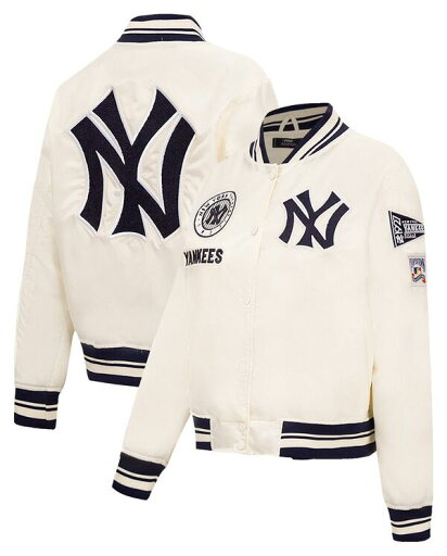 【送料無料】 プロスタンダード レディース ジャケット・ブルゾン アウター Pro Standard Women's New York Yankees Retro Satin Jacket Cream 【送料無料】 プロスタンダード レディース ジャケット・ブルゾン アウター Pro Standard Women's New York Yankees Retro Satin Jacket Cream
