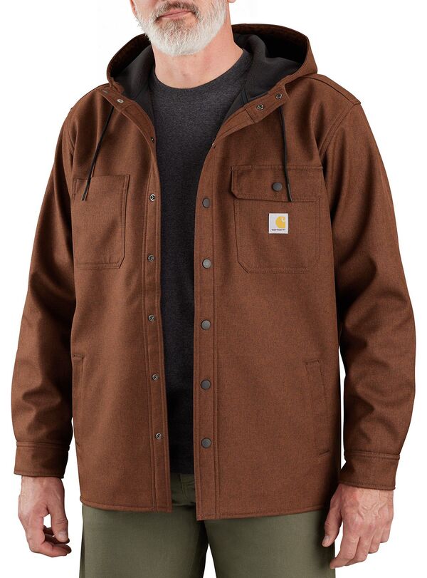 【送料無料】 カーハート メンズ シャツ トップス Carhartt Men's Rain Defender Relaxed Fit Heavyweight Hooded Shirt Jacket Mocha Heather