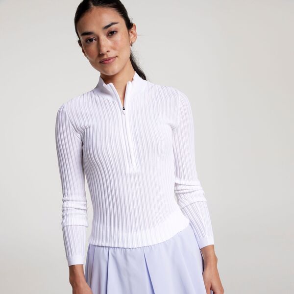 【送料無料】 キャリー レディース ニット・セーター アウター CALIA Women's Quarter Zip Golf Sweater Pure White