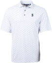【送料無料】 カッターアンドバック メンズ ポロシャツ トップス Cutter & Buck Men's Seattle Mariners White Eco ...