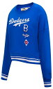 【送料無料】 プロスタンダード レディース パーカー・スウェット アウター Pro Standard Women's Brooklyn Dodgers Royal Logo Fleece Crew Neck Sweatshirt Royal(4)