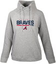 【送料無料】 レベルウェア レディース パーカー・スウェット アウター Levelwear Women's Atlanta Braves Gray Vega Cut Off Fleece Sweatshirt(4)