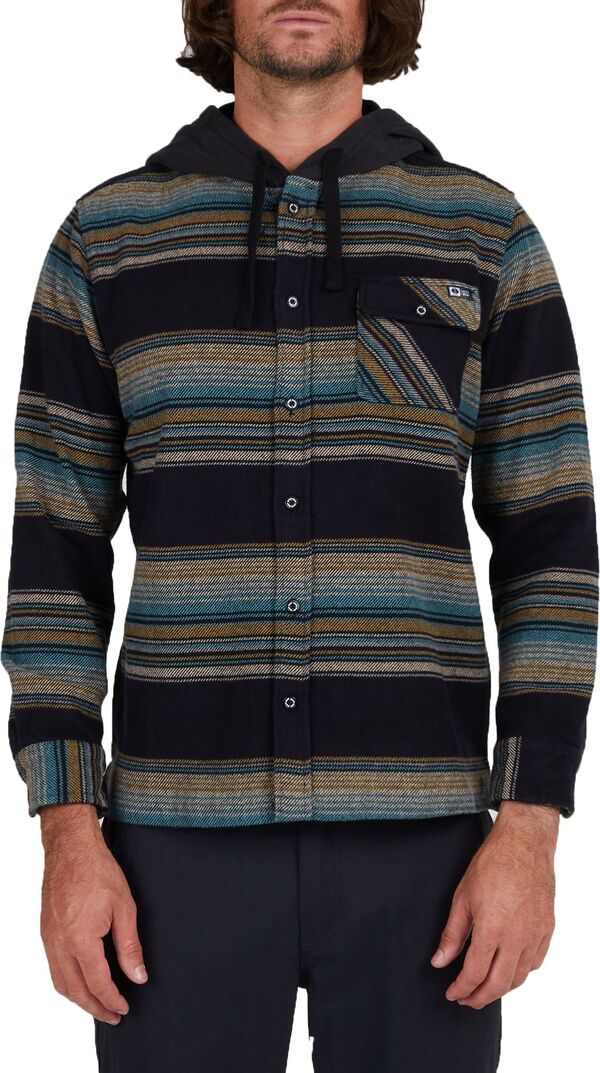 【送料無料】 ソルティークルー メンズ ジャケット・ブルゾン アウター Salty Crew Men's Outskirts Flannel with Fleece Hood Black