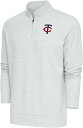 【送料無料】 アンティグア メンズ Tシャツ トップス Antigua Men's Minnesota Twins Gray Gambit Long Sleeve T-Shirt
