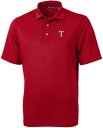 【送料無料】 カッターアンドバック メンズ ポロシャツ トップス Cutter & Buck Men's Texas Rangers Red Virtue Ec...