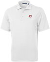 【送料無料】 カッターアンドバック メンズ ポロシャツ トップス Cutter & Buck Men's Cincinnati Reds White Virtu...